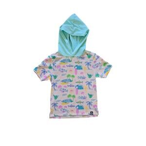 Rags to Ratches Hooded Tropical Beach Shark Hang Loose T-Shirt Size 2T Unisex